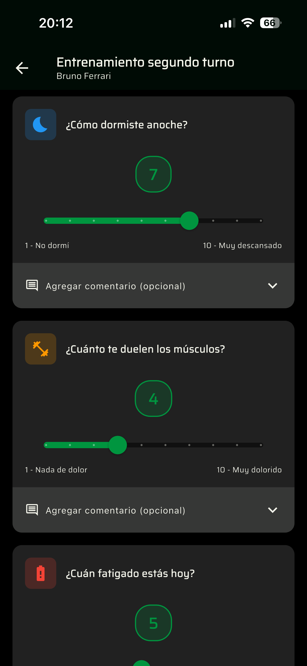 Pantalla RPE